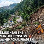 A landslide near the Dhalli-Sanjauli bypass in Shimla, Himachal Pradesh